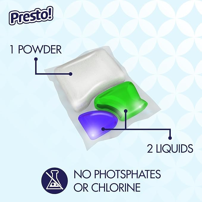 70 Count Presto! Dishwasher Pacs with Fresh Scent
