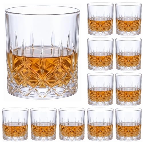 12 Pack Diamond Cut 10oz Whiskey Glasses Set