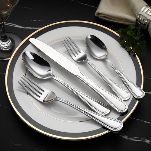 Amazon Basics 20-Piece Stainless Steel Flatware Set