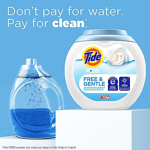 Tide PODS Free and Gentle Laundry Detergent Soap Pacs, 112 Count, Unscented Hypoallergenic Laundry Detergent for Sensitive Skin