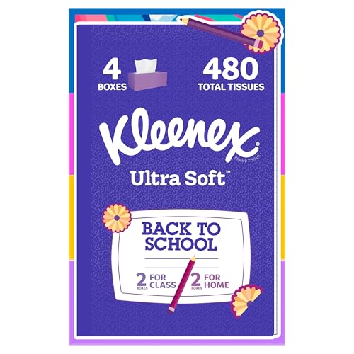 4 Pack Kleenex Ultra Soft 3-Ply Facial Tissues