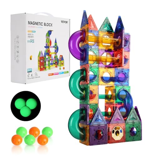 111-Piece VEVOR Magnetic Tiles Construction Game Kit