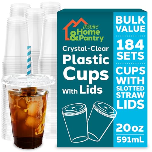 184 Count 20 Oz Disposable Cups with Lids