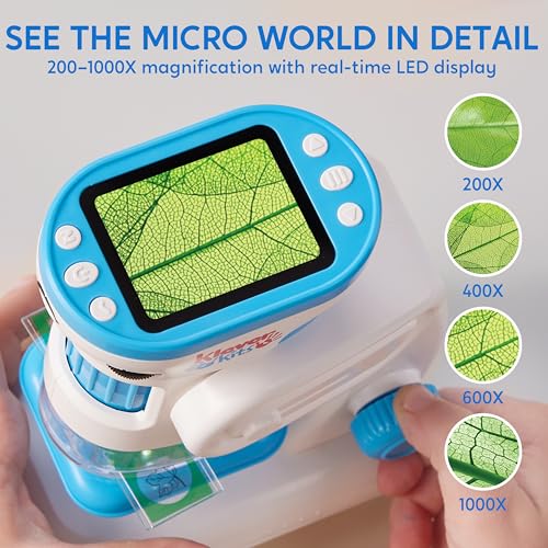 1000X Microscope for Kids with LED Screen