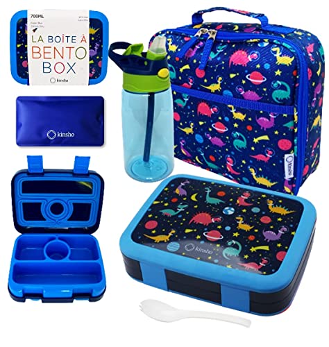 Kids Bento Lunch Box with Water Bottle Set