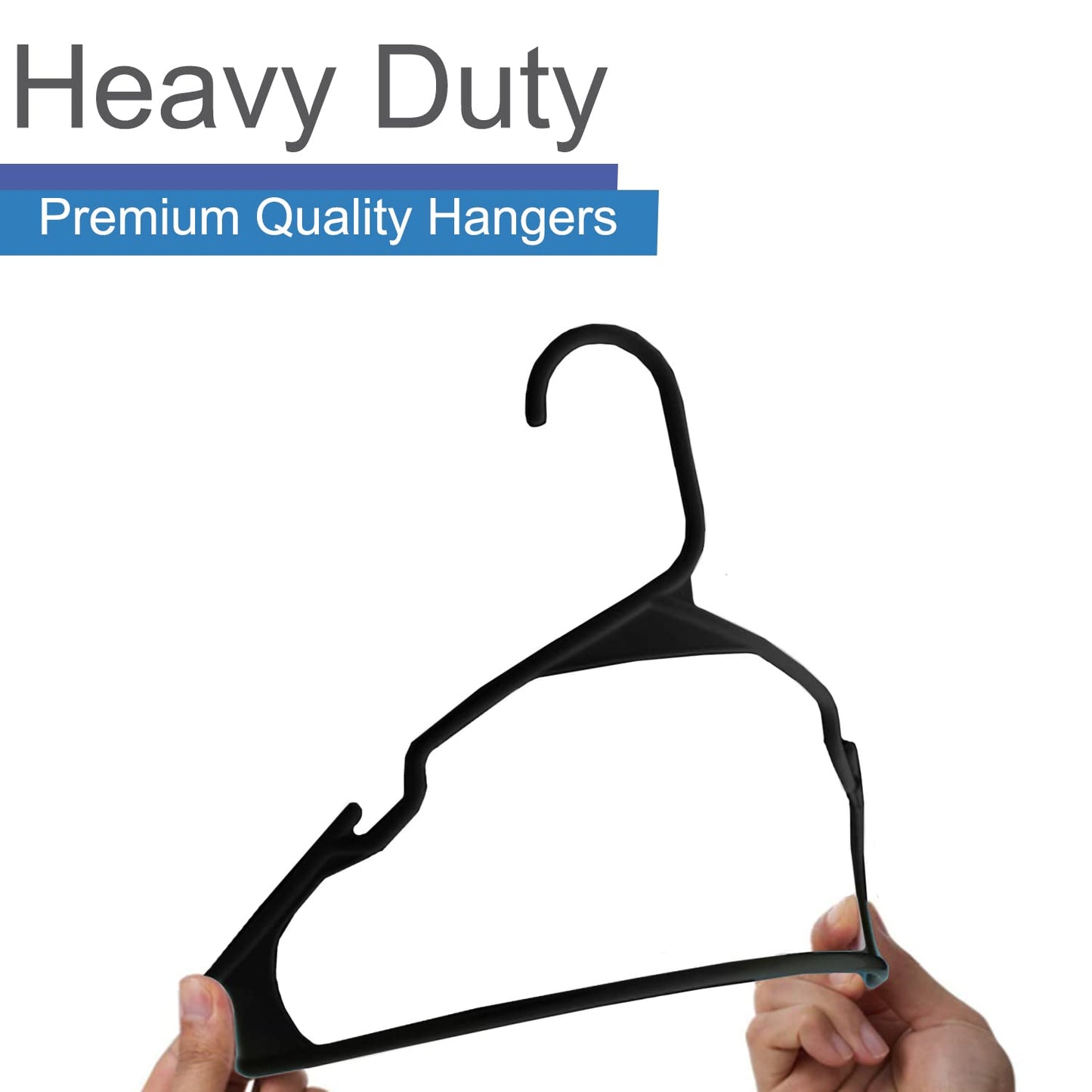 HESHBERG Kids Plastic Hangers 60 Pack - Black