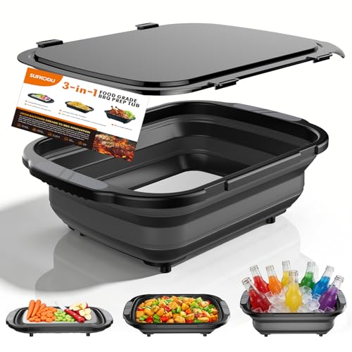 20L Collapsible BBQ Prep Tub with Cutting Board