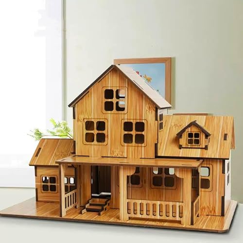 3D Wooden Log Cabin House Puzzle Kit