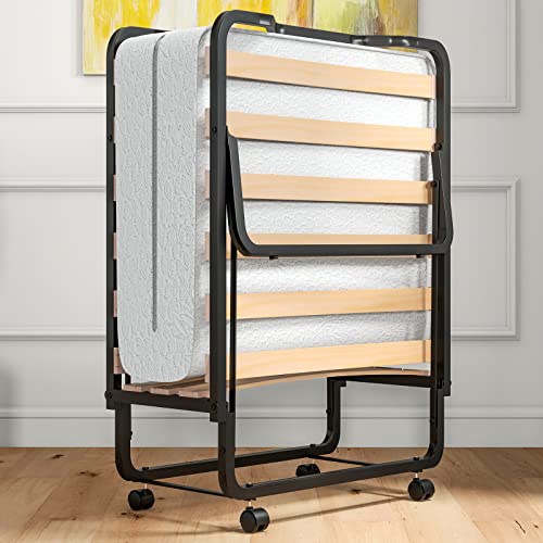 Giantex Folding Rollaway Bed with Memory Foam Mattress