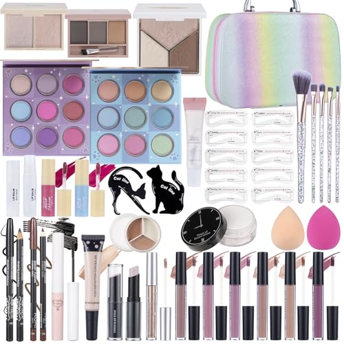 Makeup Starter Kit with Eyeshadow, Brushes and Lip Gloss