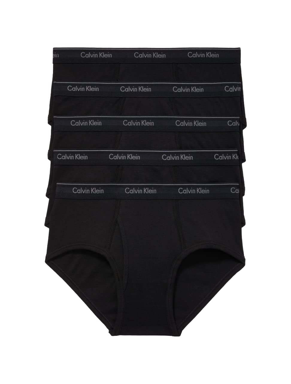 Calvin Klein Men's Cotton Classics 5-Pack Brief, 5 Black, Small