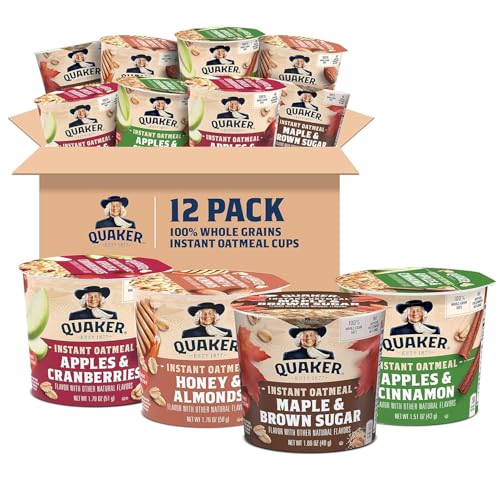 12 Pack Quaker Instant Oatmeal Variety Cups (OU & OU-D)