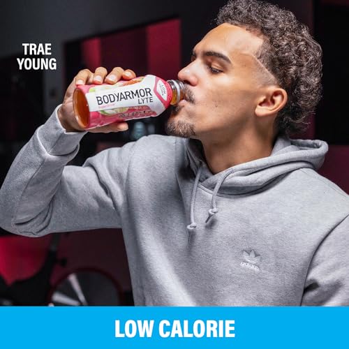 BODYARMOR LYTE Sports Drink Low-Calorie Sports Beverage, Strawberry Banana, Coconut Water Hydration, Natural Flavors With Vitamins, Potassium-Packed Electrolytes, Perfect For Athletes, 16 Fl Oz (Pack of 12)