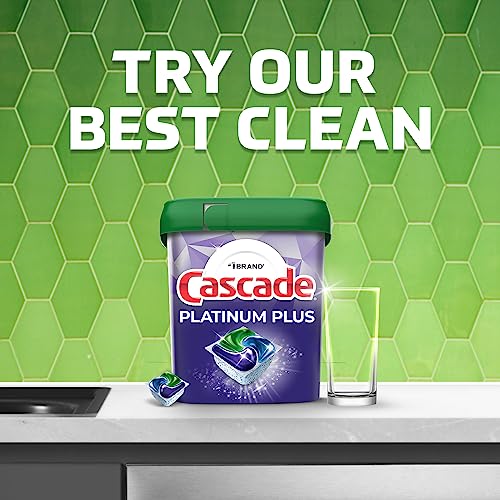 Cascade Platinum Plus ActionPacs Dishwasher Detergent Pods, Mountain, 62 Count