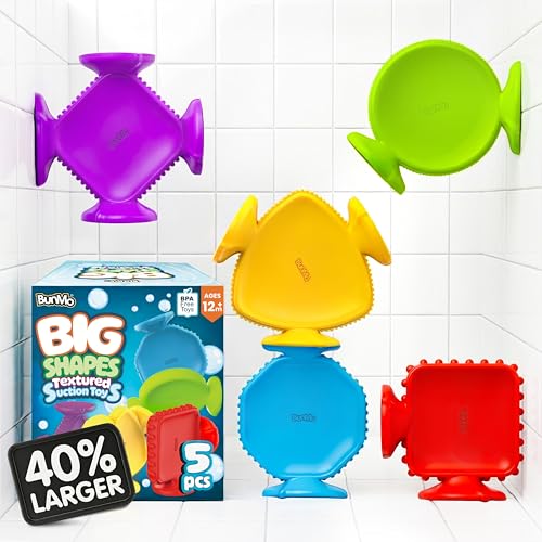 5 Pack Textured Silicone Baby Bath Suction Toys