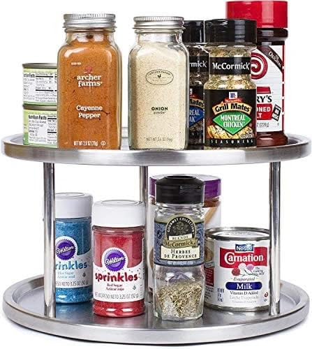 Simpli-Magic 2-Tier Stainless Steel Lazy Susan Rack