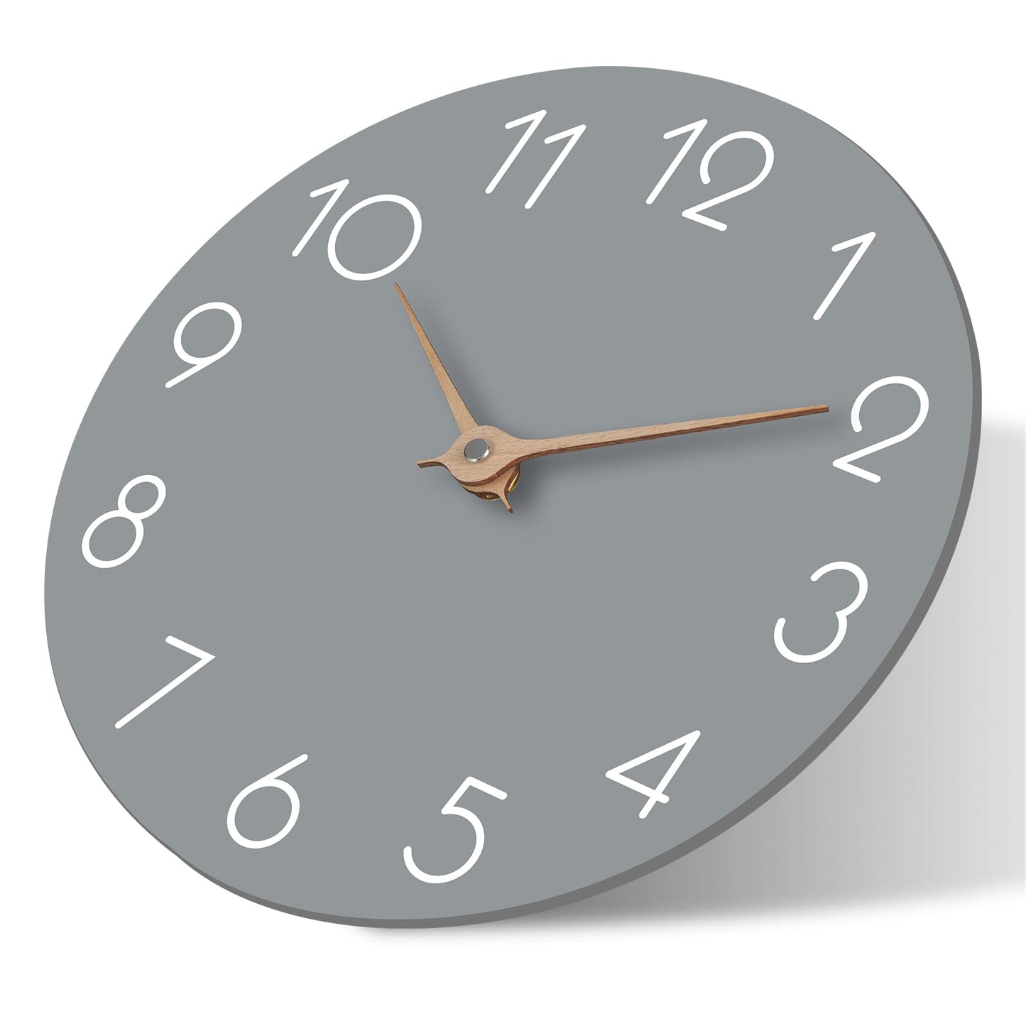 cicininc 14 Inch Wall Clock - Grey Wall Clocks Battery Operated - Silent Non Ticking Wall Clocks Modern - Big Clock for Bedroom Kitchen Bathroom Office Living Room (14" Gray)