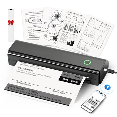 Wireless Portable Thermal Printer for 8.5x11 A4 Paper