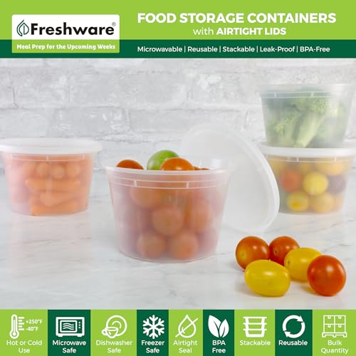 Freshware 50 Set 16 oz Food Storage Containers
