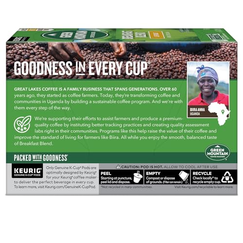 60 Count Green Mountain Coffee Breakfast Blend K-Cups