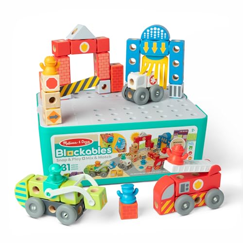 Melissa & Doug Blockables Rescue City Wooden Building Set