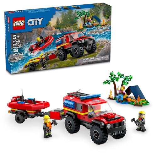 LEGO City 4x4 Fire Truck and Rescue Boat Set