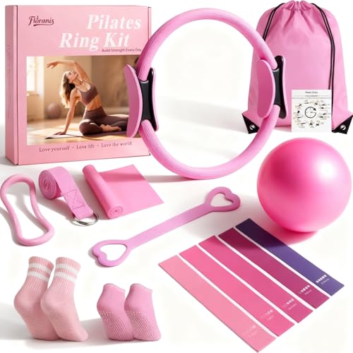 Pilates Ring and Ball Set with Resistance Bands
