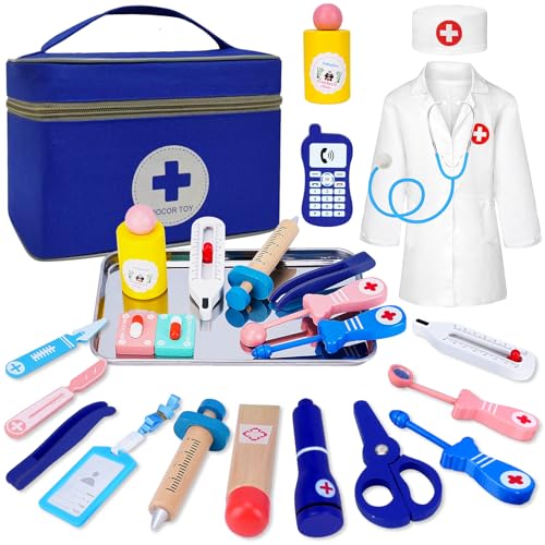 Kids Doctor Kit with Real Stethoscope and Bag