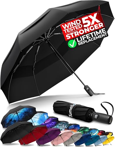 TUMELLA Windproof Compact Travel Umbrella