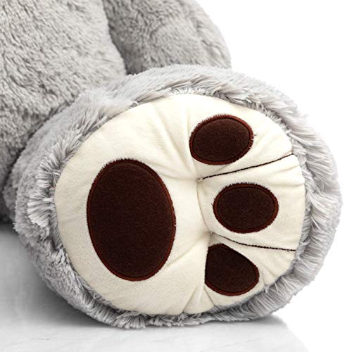 HollyHOME Teddy Bear Stuffed Animal Plush Giant Teddy Bears with Footprints Big Bear 36 inch Gray