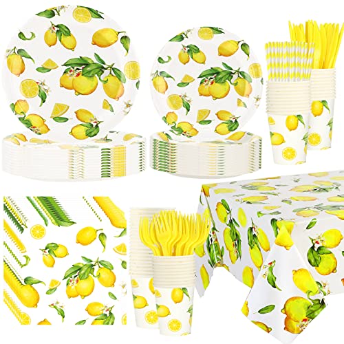 161 Piece Lemon Party Dinnerware Set Serves 24
