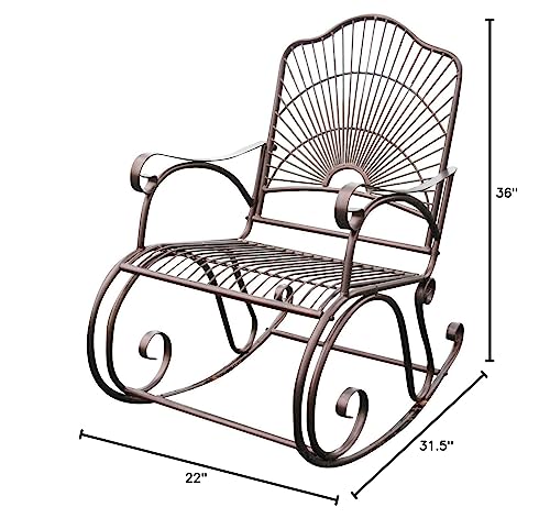 International Caravan Iron Bronze Patio Rocking Chair