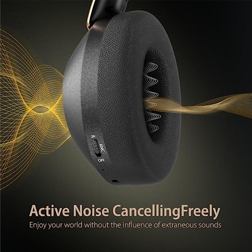 Active Noise Cancelling Headphones, 100H Playtime Headphones Wireless Bluetooth, Bluetooth Headphones with Microphone, Over Ear Wireless Headphones with Deep Bass,Fast Charging for Travel,Office,Home