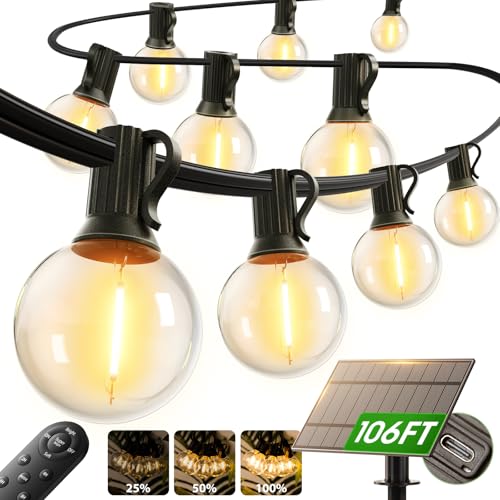 100FT Solar USB Outdoor String Lights with Remote