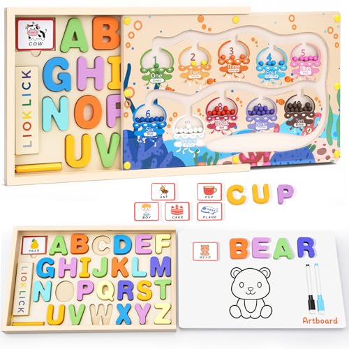 Magnetic Number Maze and Alphabet Puzzle Board