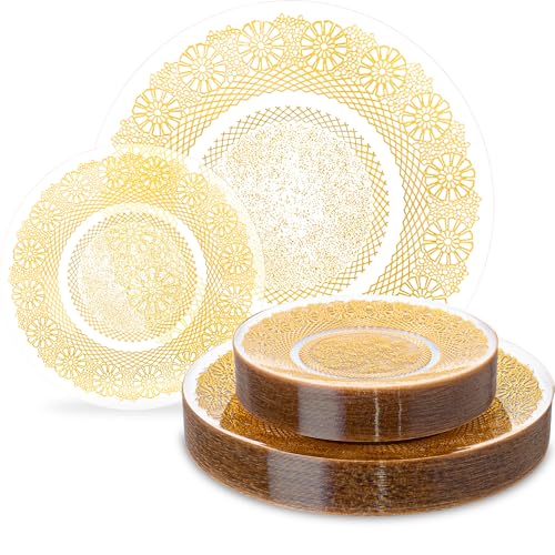 120 Pack Disposable Plastic Dinner and Dessert Plates