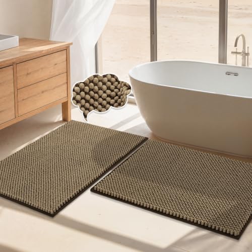 2 Piece Non Slip Bathroom Rug Set
