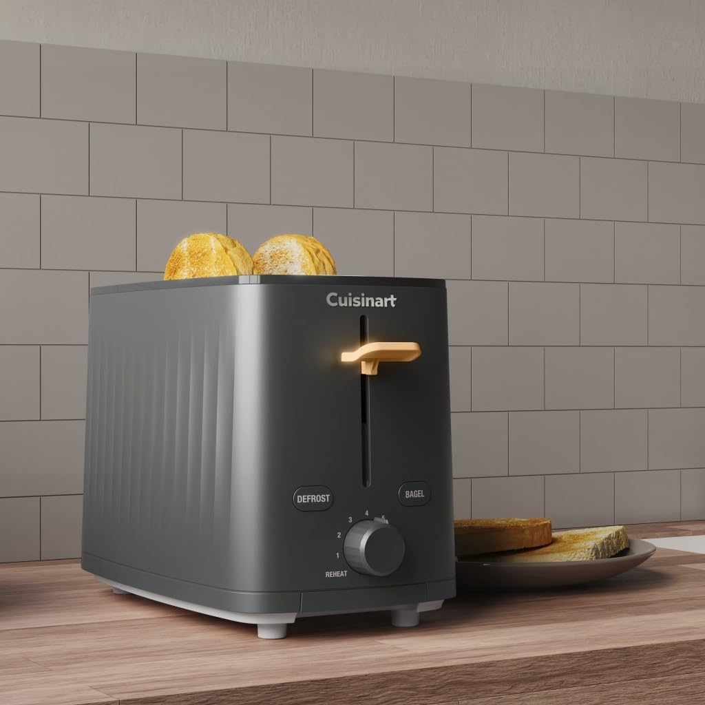 Cuisinart Soho™ Collection 2-Slice Toaster, 7 Toaster Setting, Defrost, Reheat, and Bagel Setting, Convenient Rear Cord Storage, Black, CPT-7BK
