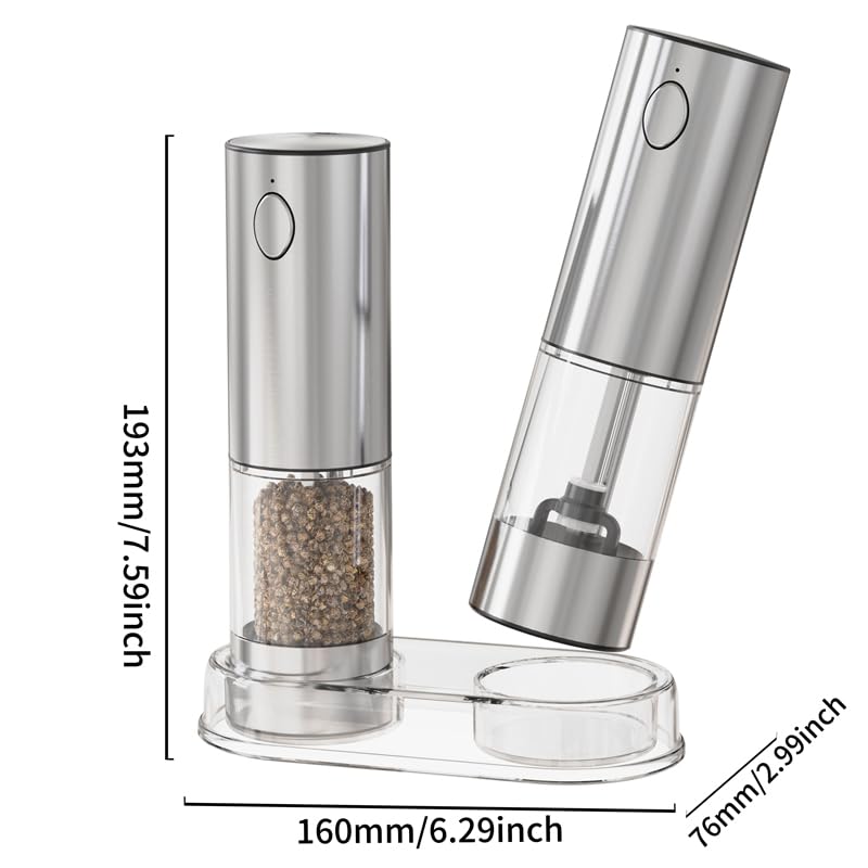 Electric Salt and Pepper Grinder Set with LED