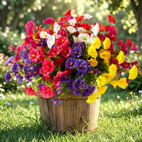 12 Pack UV Resistant Artificial Outdoor Flowers