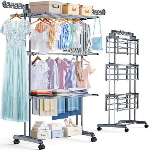 4-Tier Rolling Clothes Drying Rack
