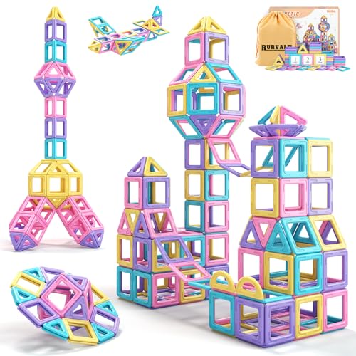 44 Piece Magnetic Building Tiles STEM Toy Set