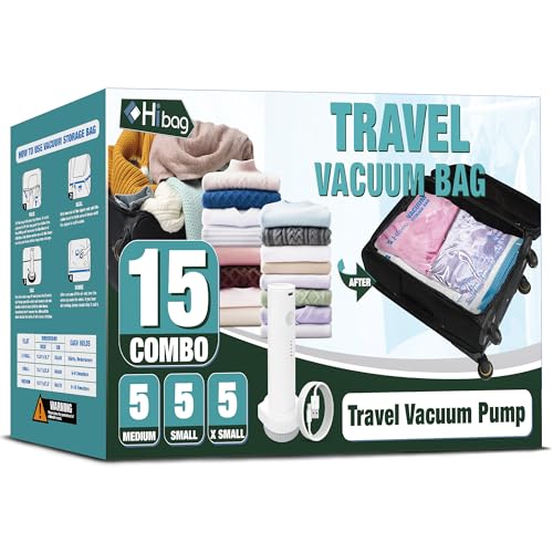15 Pack Travel Vacuum Storage Bags with Electric Pump