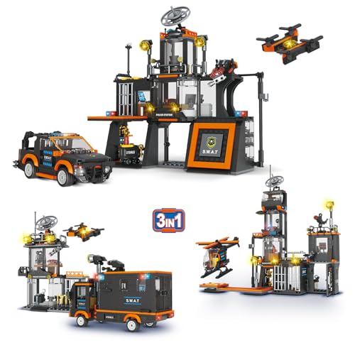 619 Piece City Police Building Set 3-in-1 Toy