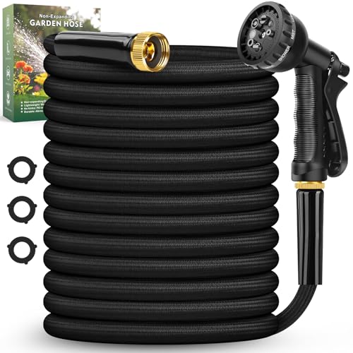 100FT Lightweight Non-Expanding Garden Hose with Nozzle