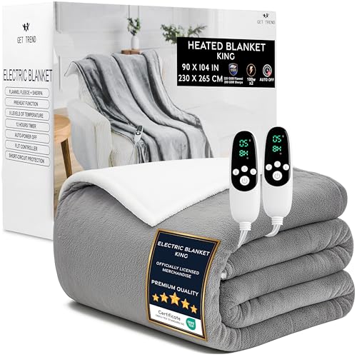 King Electric Heated Fleece Blanket with Auto Shutoff
