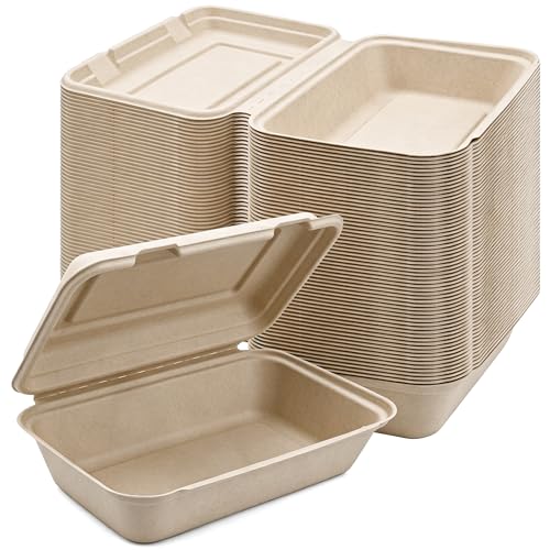 50 Pack Biodegradable To Go Food Containers