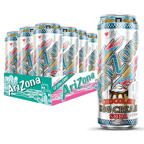 12 Pack AriZona Chocolate Egg Cream Soda 22oz
