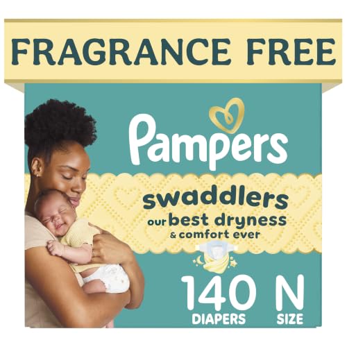 140 Count Pampers Swaddlers Newborn Diapers Hypoallergenic (N Size)