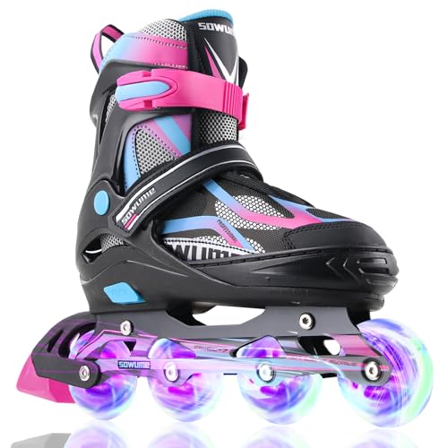 Adjustable Inline Skates with Light Up Wheels for Kids